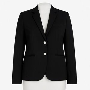 Lauren Ralph Lauren Blazer Petite Black Wool Two‎ Button Career Jacket 2P